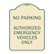 Signmission No Parking Authorized Emergency Vehicles Heavy-Gauge Aluminum Sign, 24" x 18", TG-1824-23762 A-DES-TG-1824-23762 - alternate 1